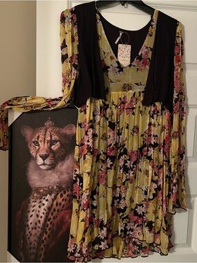 NWT FREE PEOPLE Oversized Multi Color Blouse